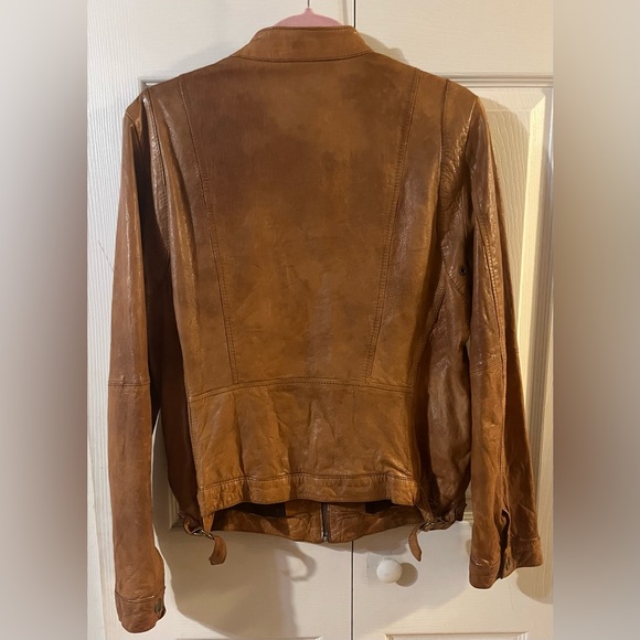 Banana Republic BR Leather Bomber Jacket Brown Size L - Picture 4 of 13
